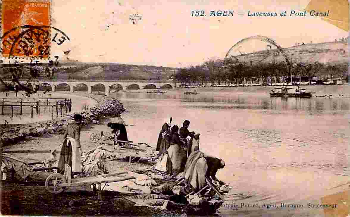 Agen. Laveuses et Pont Canal