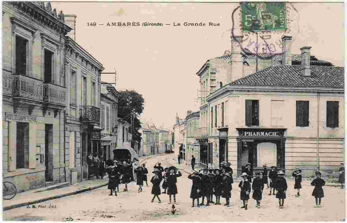 Ambarès-et-Lagrave. La Grand' Rue, Poste, Telegraphe, Telephone