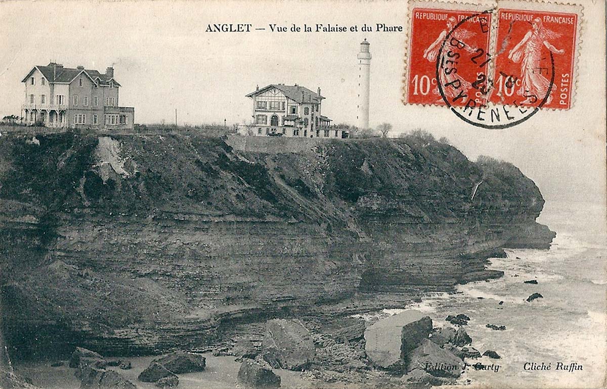 Anglet. Vue de la Falaise et du Phare, 1920