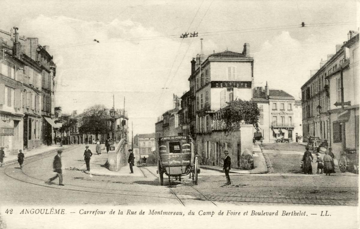 Angoulême. Carrefour de la Rue de Montmoreau, du Camp de Foire et Boulevard Berthelot, 1919