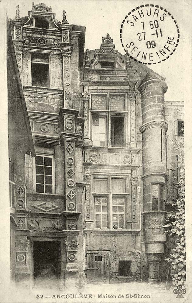 Angoulême. Maison de Saint-Simon (Renessans), 1909