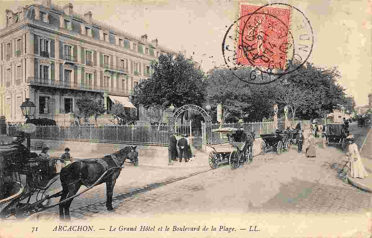 Arcachon. Le Grand Hôtel et le Boulevard de la Plage, 1905