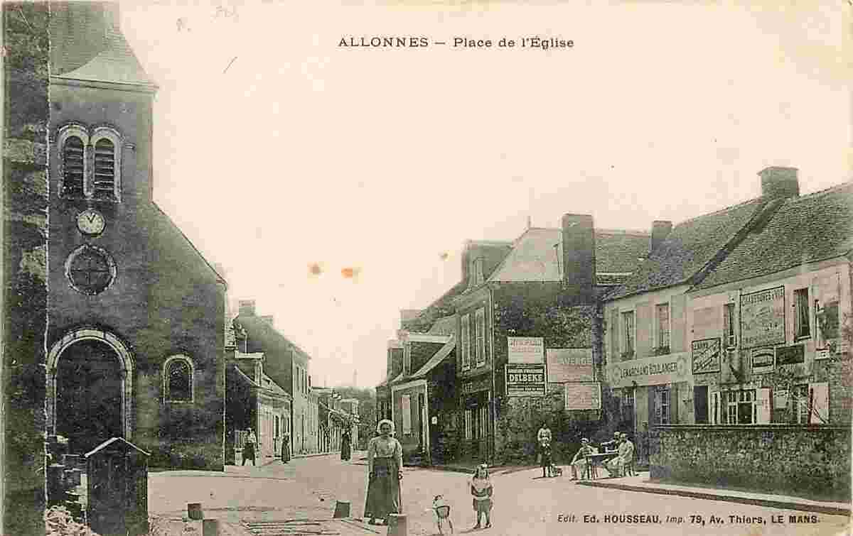 Allonnes. Place de l'Église, 1908