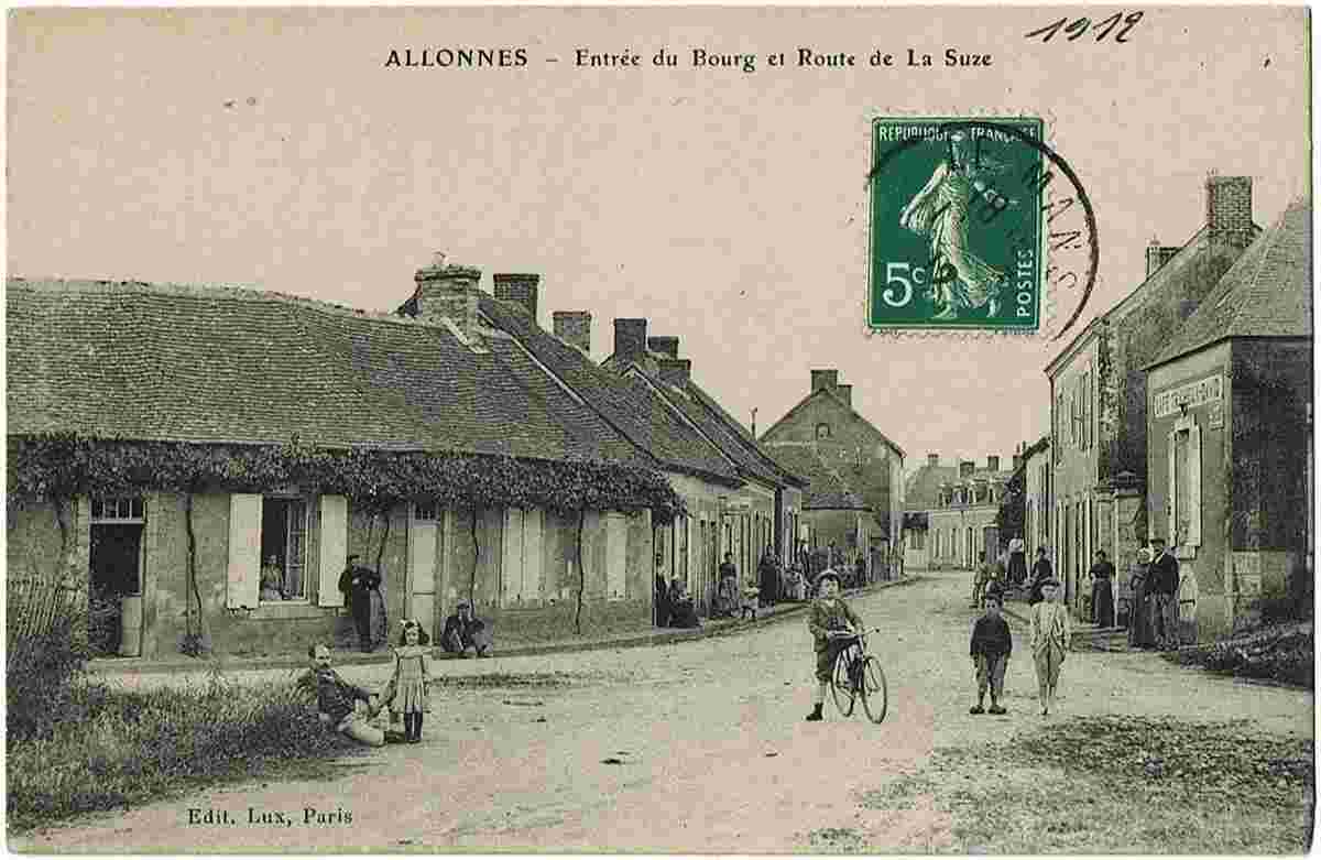 Allonnes. Route de la Suze, 1912