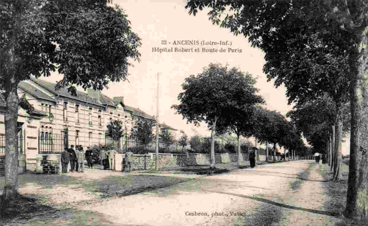 Ancenis-Saint-Géréon. Hopital Robert et Route de Paris, 1917