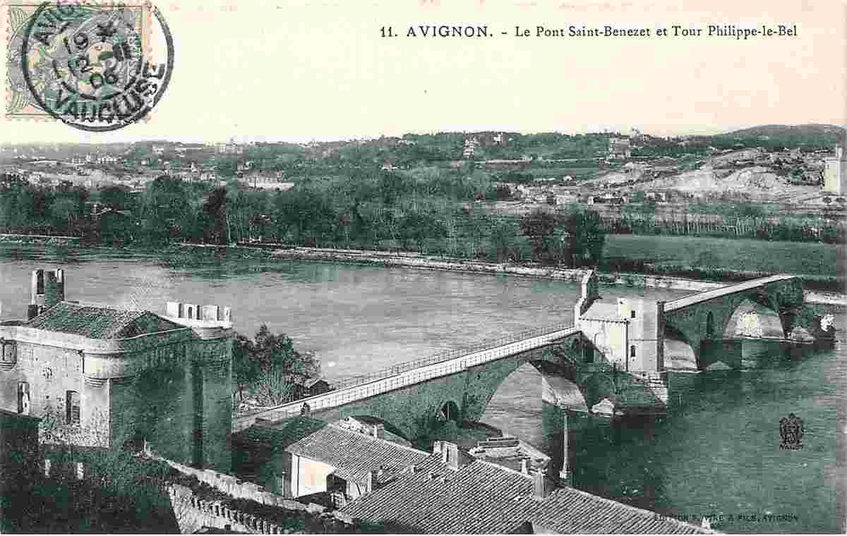Avignon. Le Pont Saint Bénézet et Tour Philippe-le-Bel