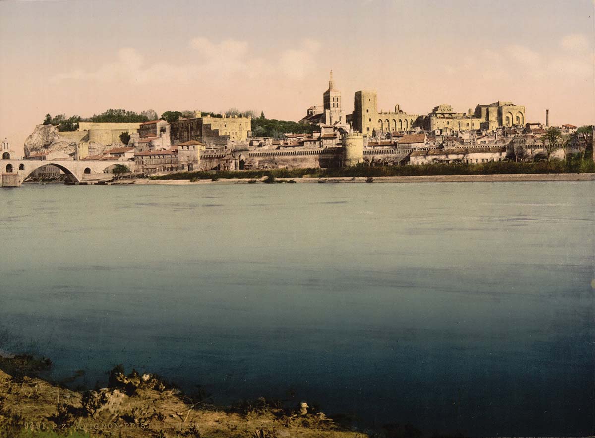 Avignon. Panorama de Avignon avec Île de la Barthelasse, 1890