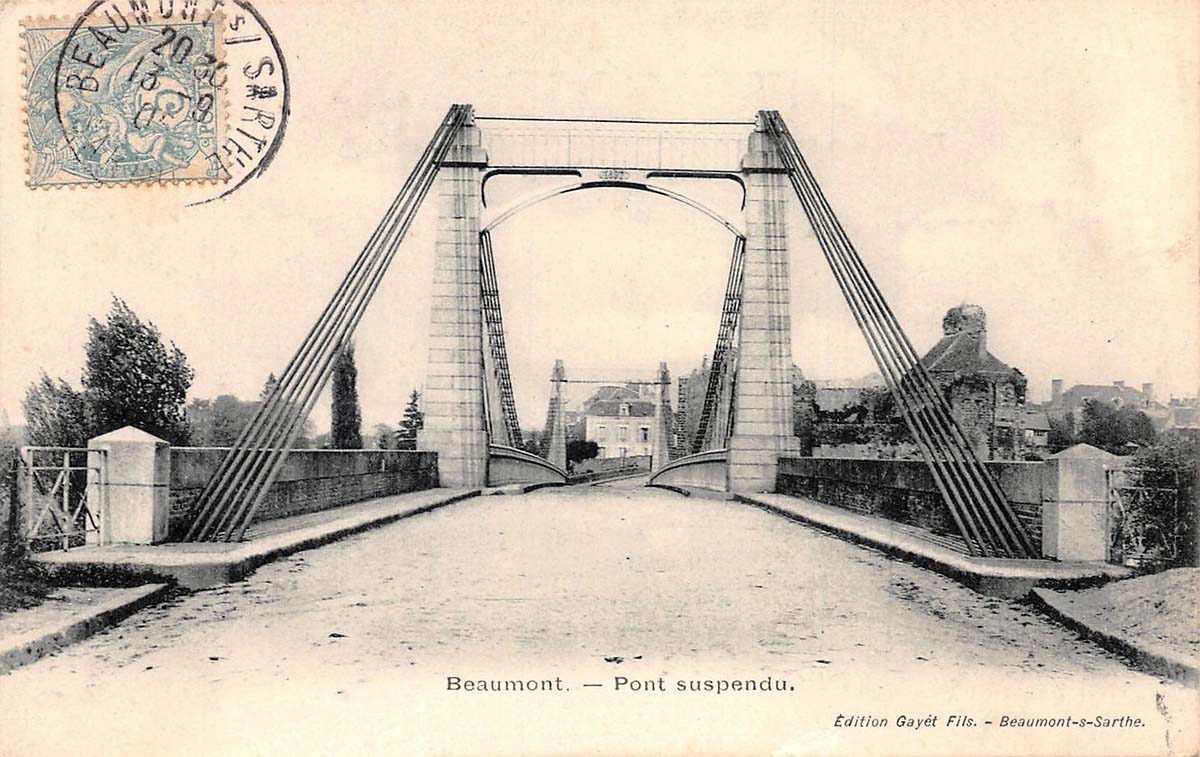 Beaumont. Le Pont suspendu, 1905