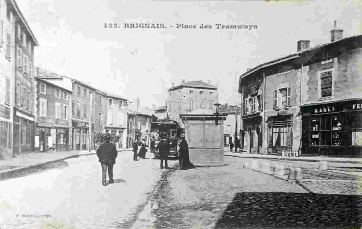 Brignais. Place des Tramways, 1908