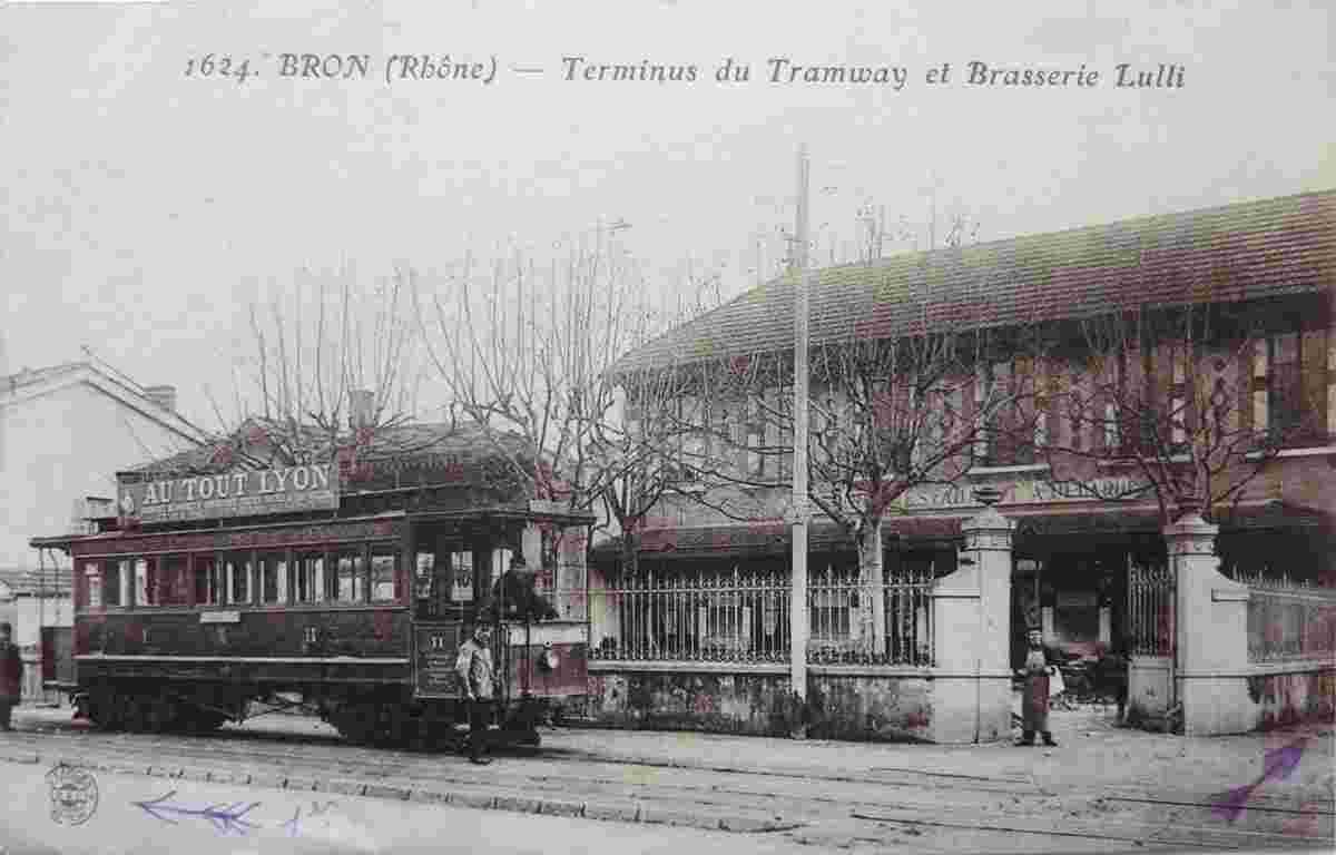 Bron. Brasserie Lulli et Terminus du Tramway, 1918