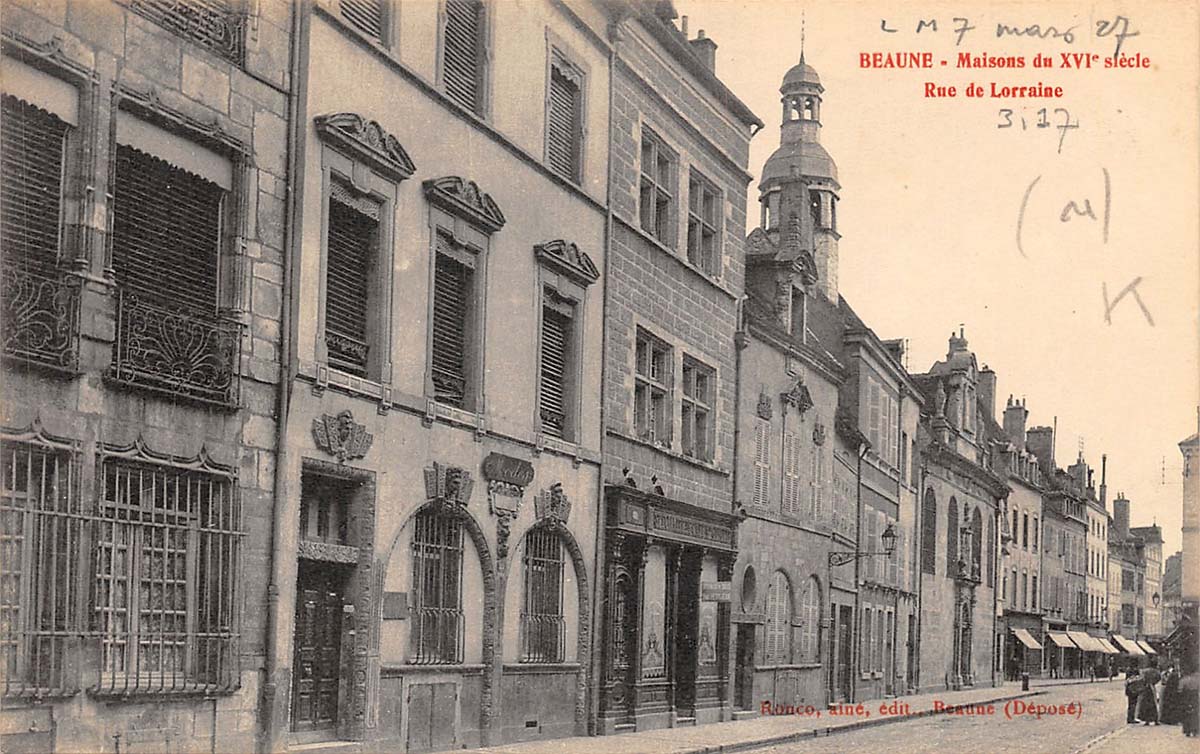 Beaune. Rue de Lorraine, Maisons du XVIe siècle
