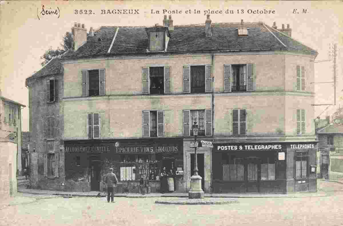 Bagneux. Place du 13 Octobre et la Poste, 1916