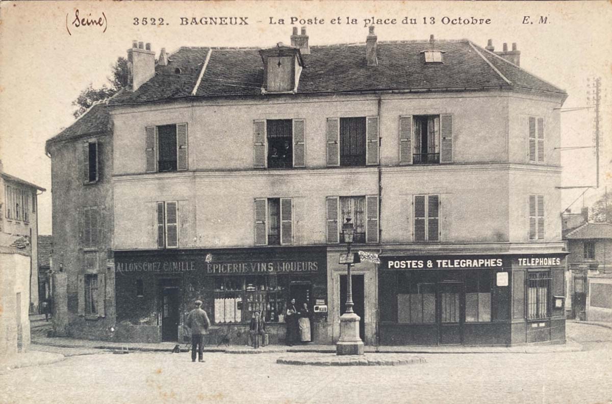 Bagneux. Place du 13 Octobre et la Poste, 1916