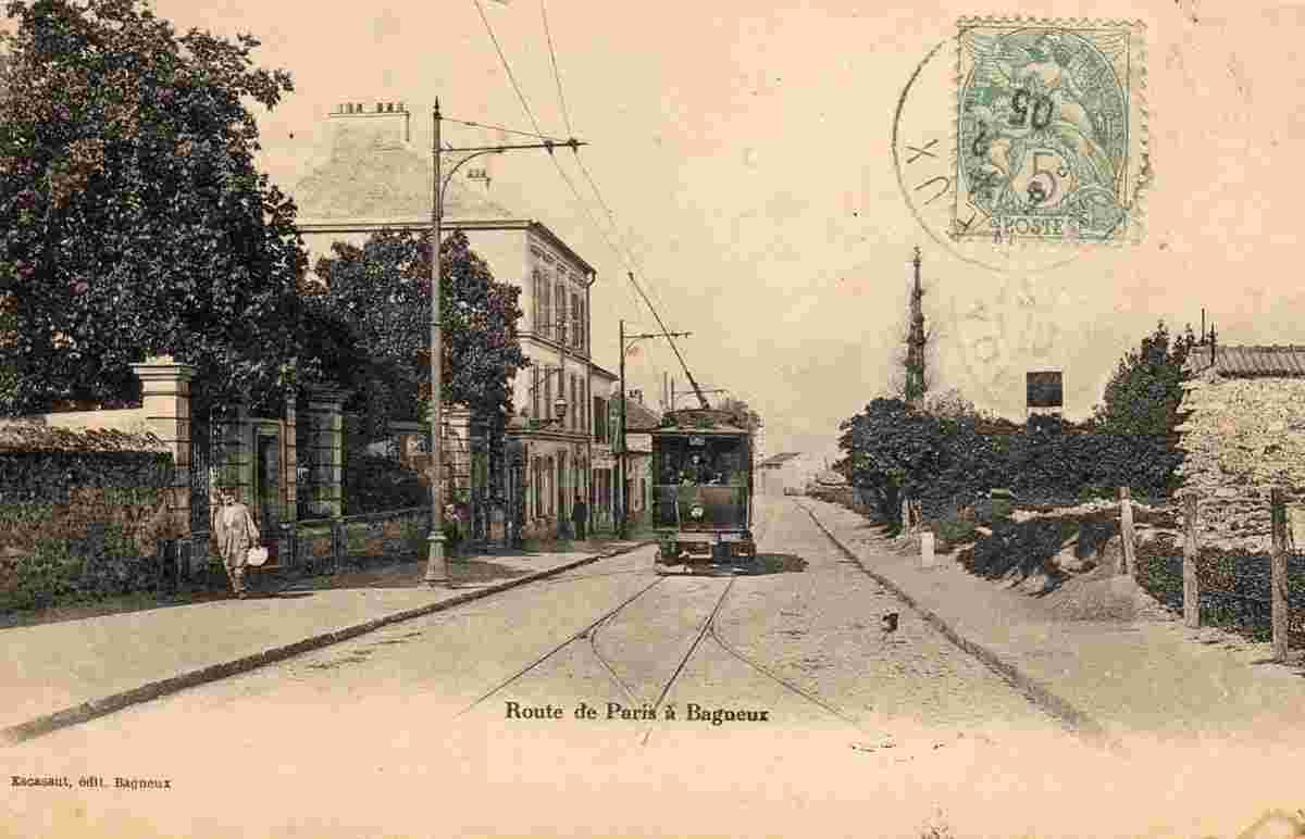 Bagneux. Rue de Paris, Tramway, 1905