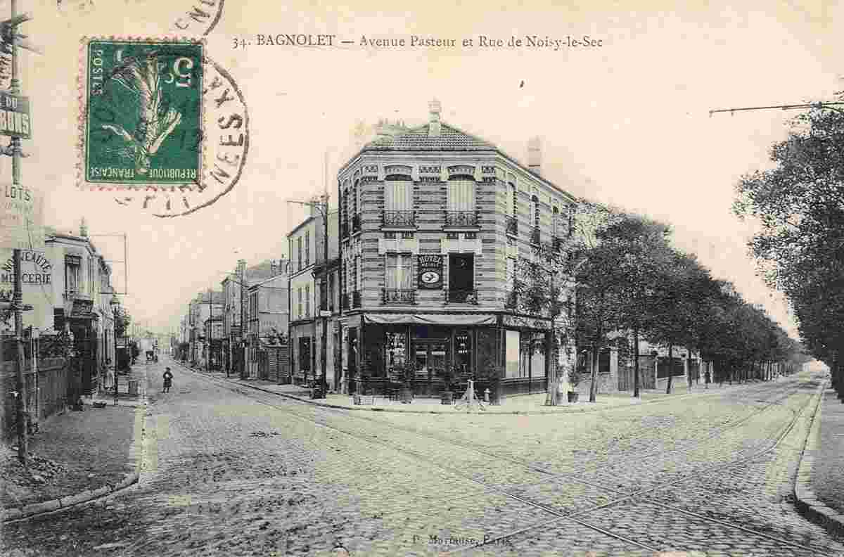 Bagnolet. Avenue Pasteur et Rue Noisy-le-Sec, Hotel, 1912