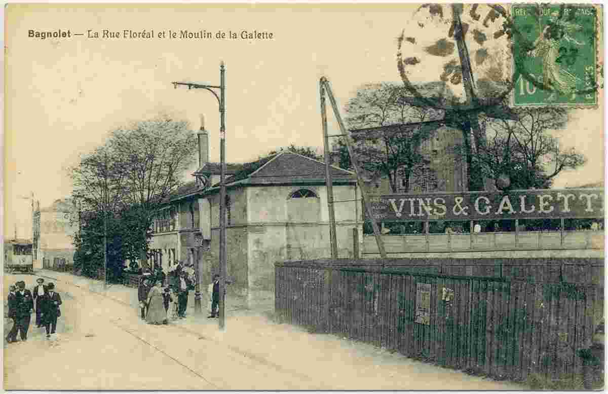 Bagnolet. Rue Floréal et le Moulin de la Galette, 1923