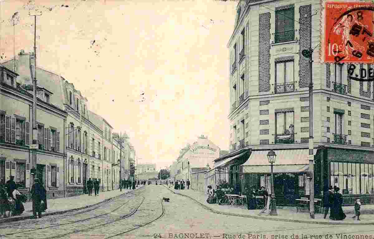 Bagnolet. Rue de Paris, prise de la Rue de Vincennes