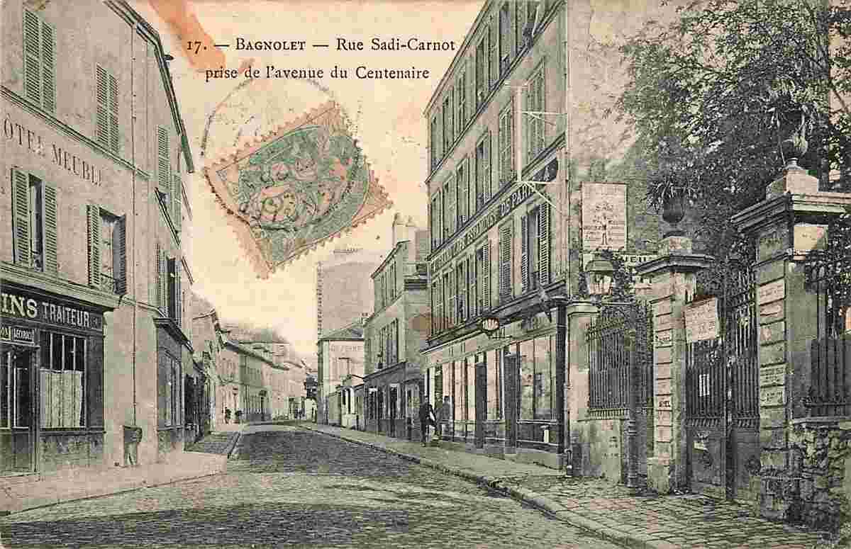 Bagnolet. Rue Sadi Carnot prise de l'avenue du Centenaire
