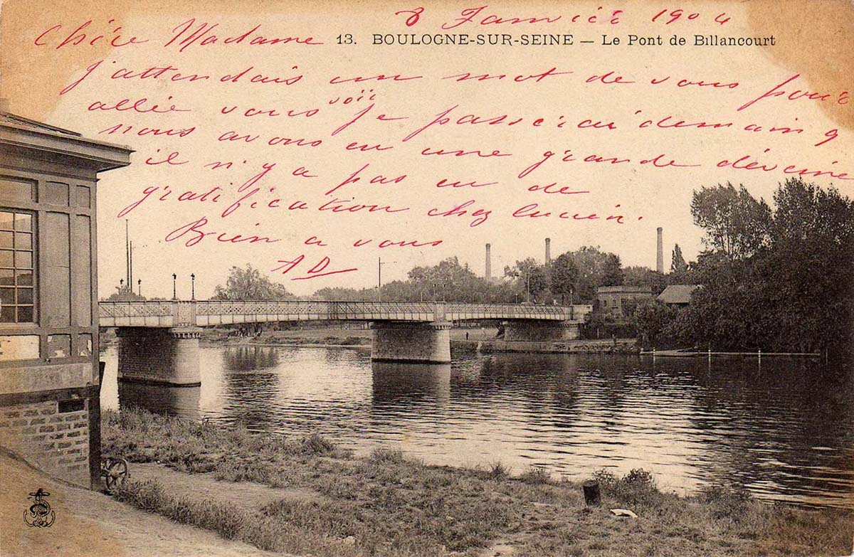 Boulogne-Billancourt. Le Pont de Billancourt, 1904
