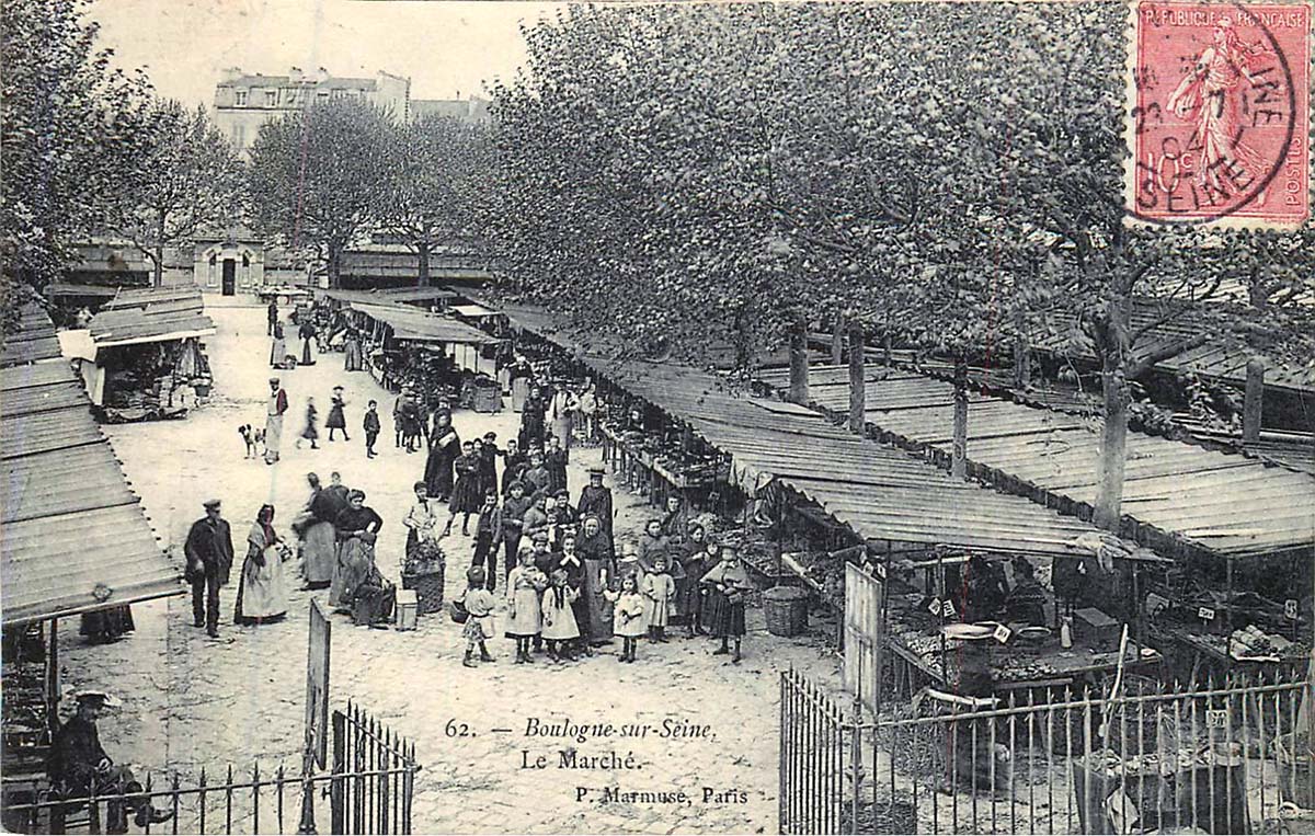 Boulogne-Billancourt. Place du Marché, 1904