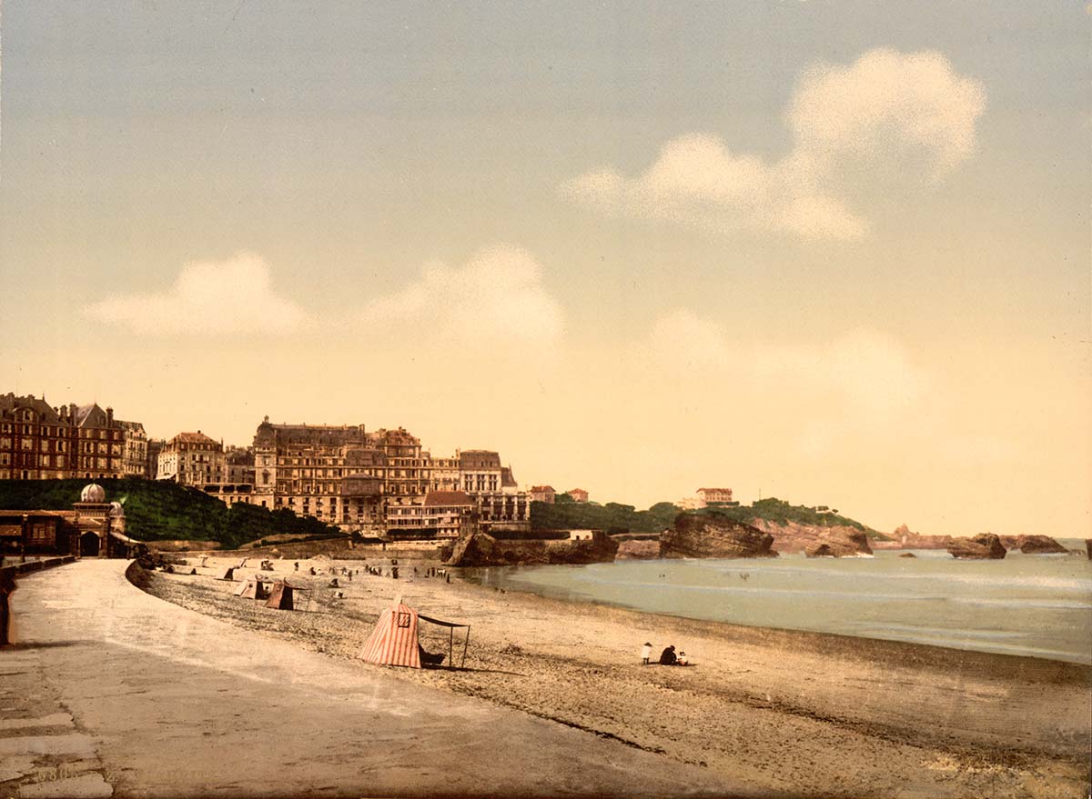 Biarritz. Panorama de depuis la plage, 1890