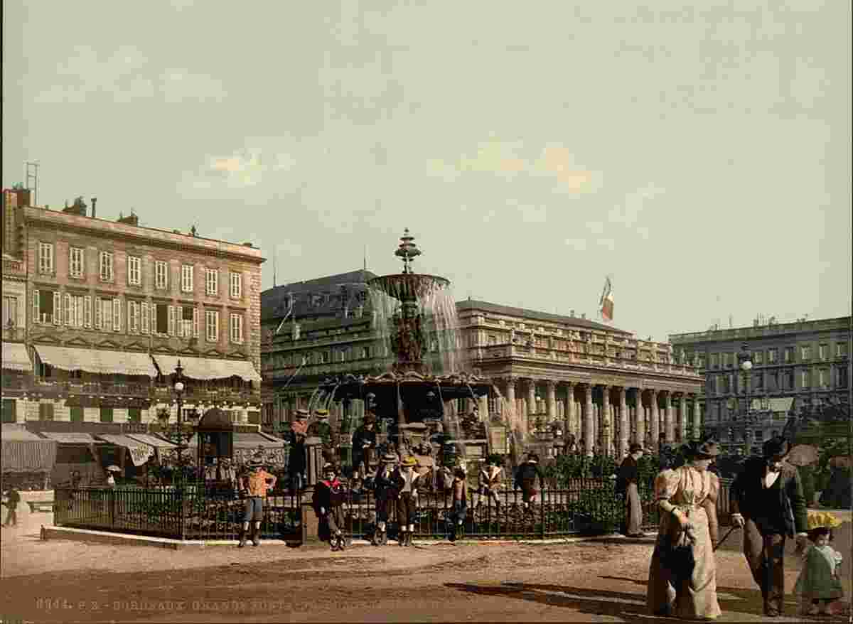 Bordeaux. Grand fountain et place Tourny, 1890