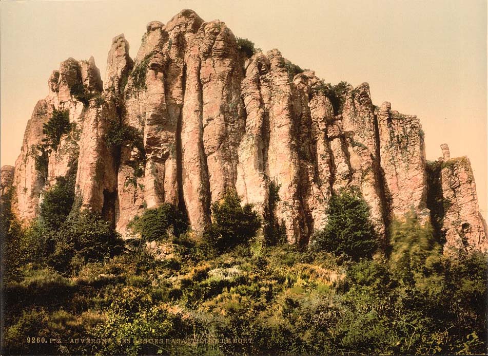 Bort-les-Orgues. Basaltiques de Bort, Montagnes d'Auvergne, 1890