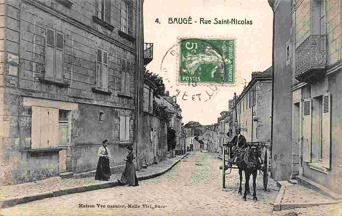 Baugé-en-Anjou. Baugé - Rue Saint Nicolas, 1915
