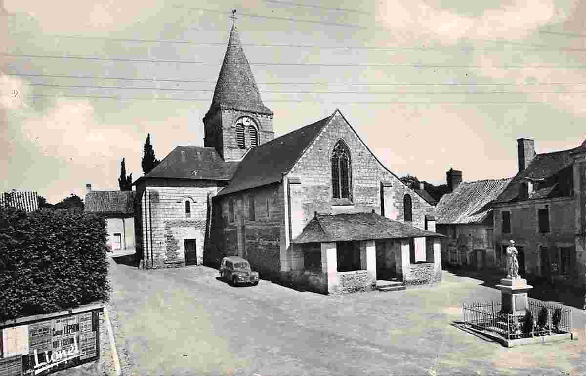 Baugé-en-Anjou. Cuon - L'Église XIe siècle et Monument aux morts