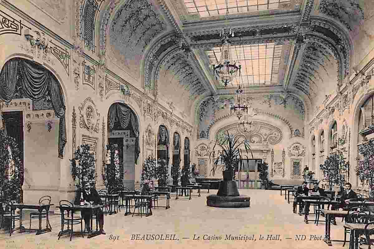 Beausoleil. Casino Municipal, Hall, 1910