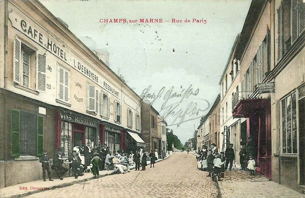 Champs-sur-Marne. La Rue de Paris, 1907