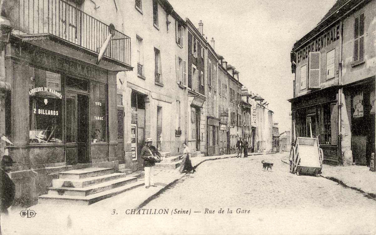 Châtillon. Rue de la Gare, 1918
