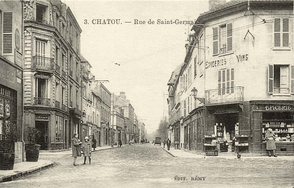 Chatou. Rue de Saint-Germain, commerce 'Épicerie et Vins'