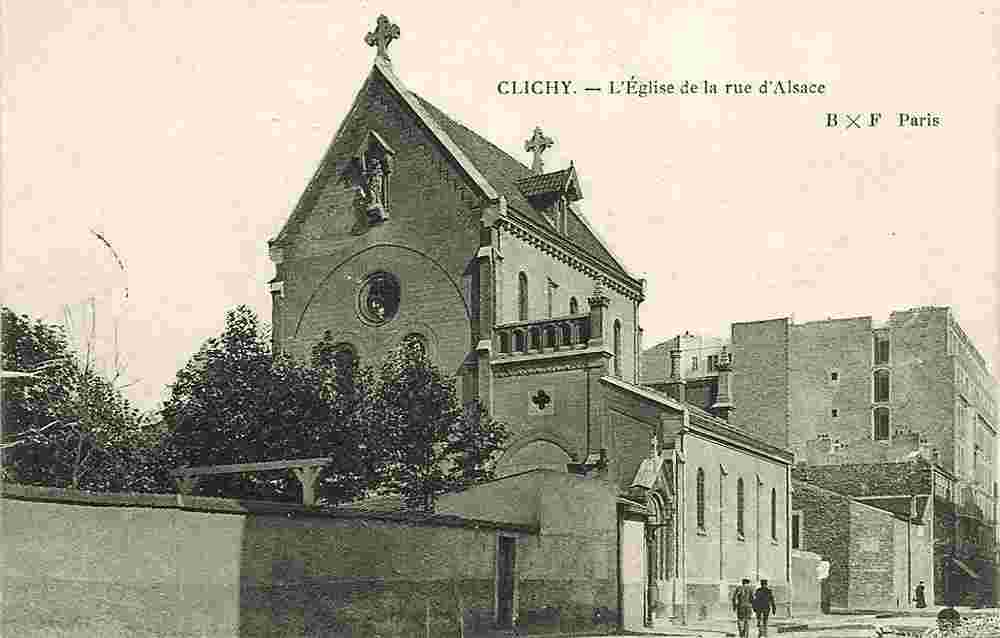 Clichy. L'Église en de la Rue d'Alsace
