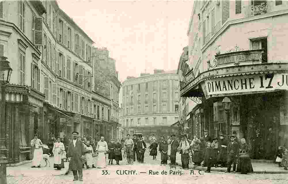 Clichy. Rue de Paris, commerces