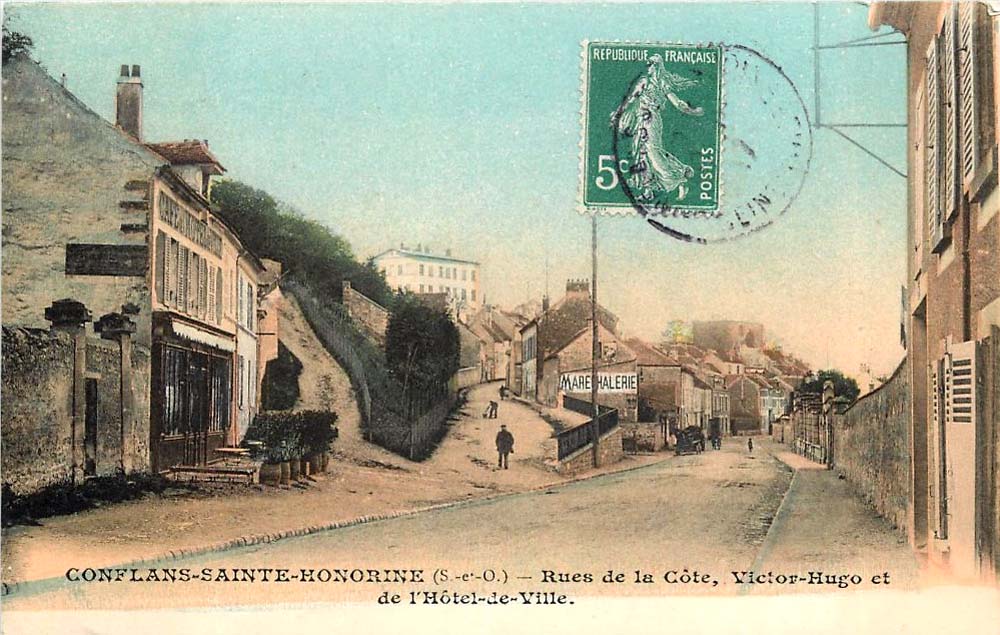 Conflans-Sainte-Honorine. Rues de l'Hôtel de Ville, Victor Hugo et de la Côté