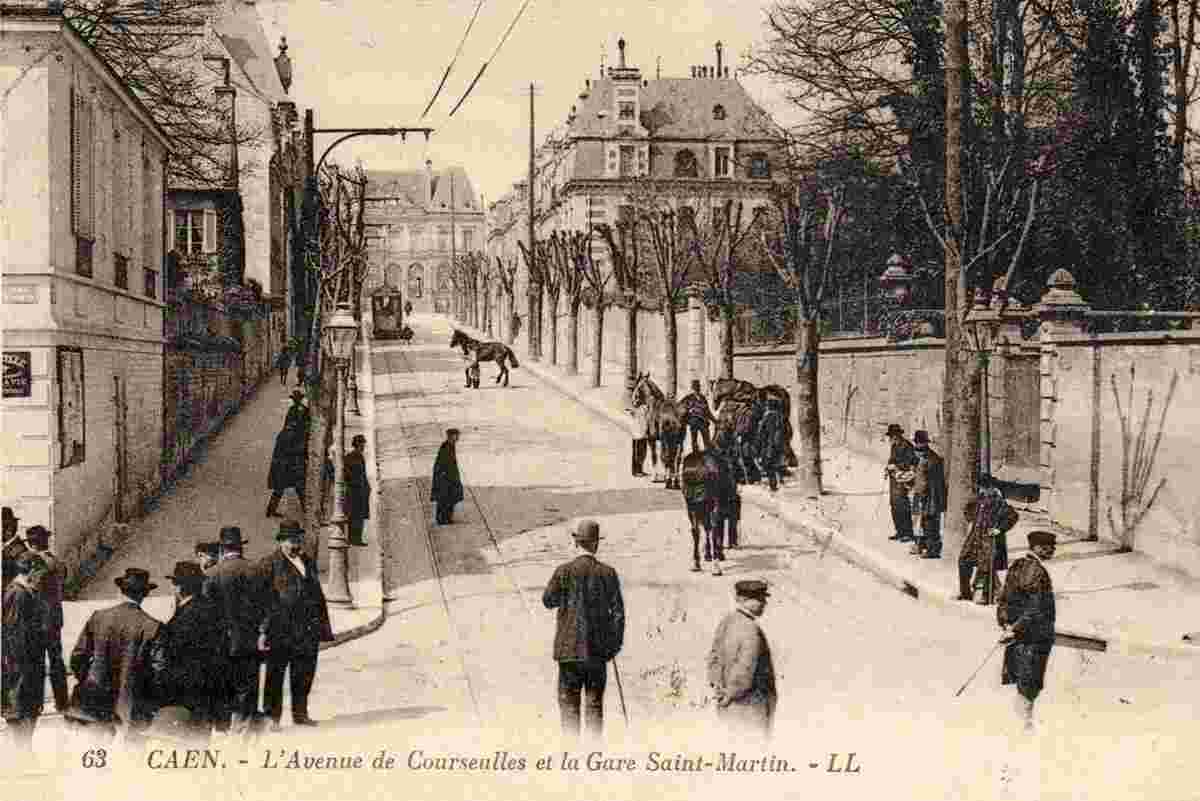 Caen. L'Avenue de Courseulles et La Gare Saint-Martin