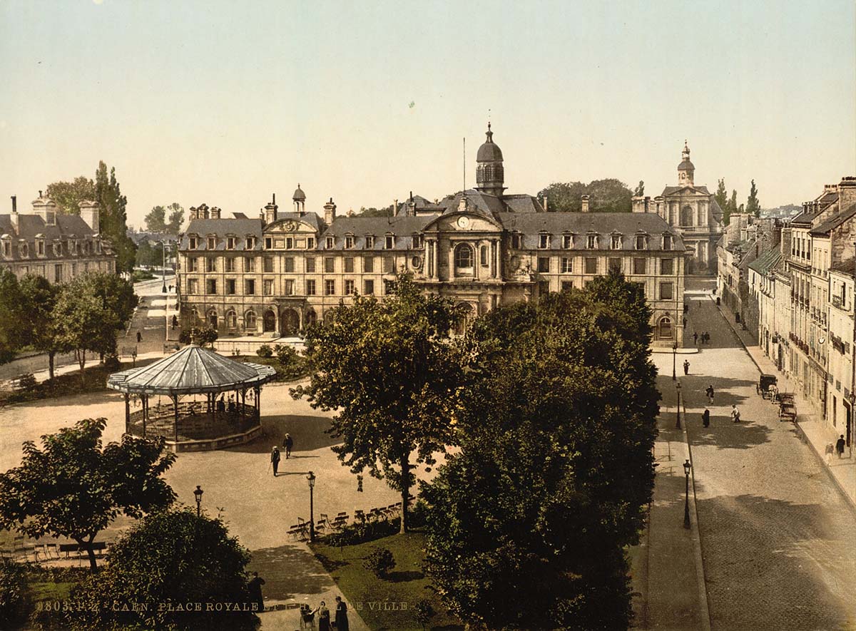 Caen. Royal Palace and l'Hôtel de Ville, 1890