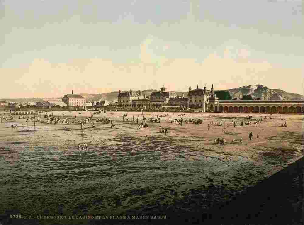 Cherbourg-Octeville. Casino and beach at low tide