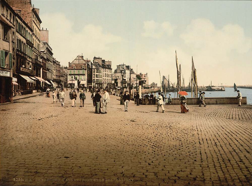 Cherbourg-Octeville. Cherbourg - Harbor and Caligny quay, 1890
