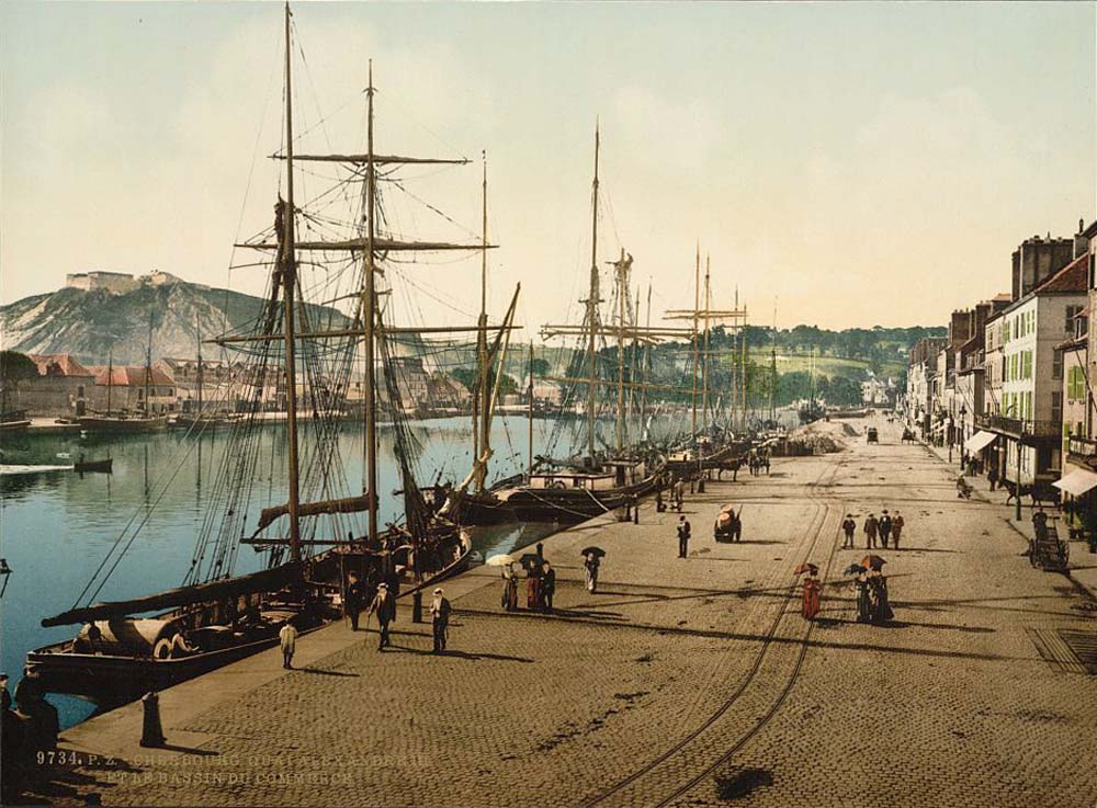 Cherbourg-Octeville. Cherbourg - Quai Alexandre III et de bassin commerce, 1890
