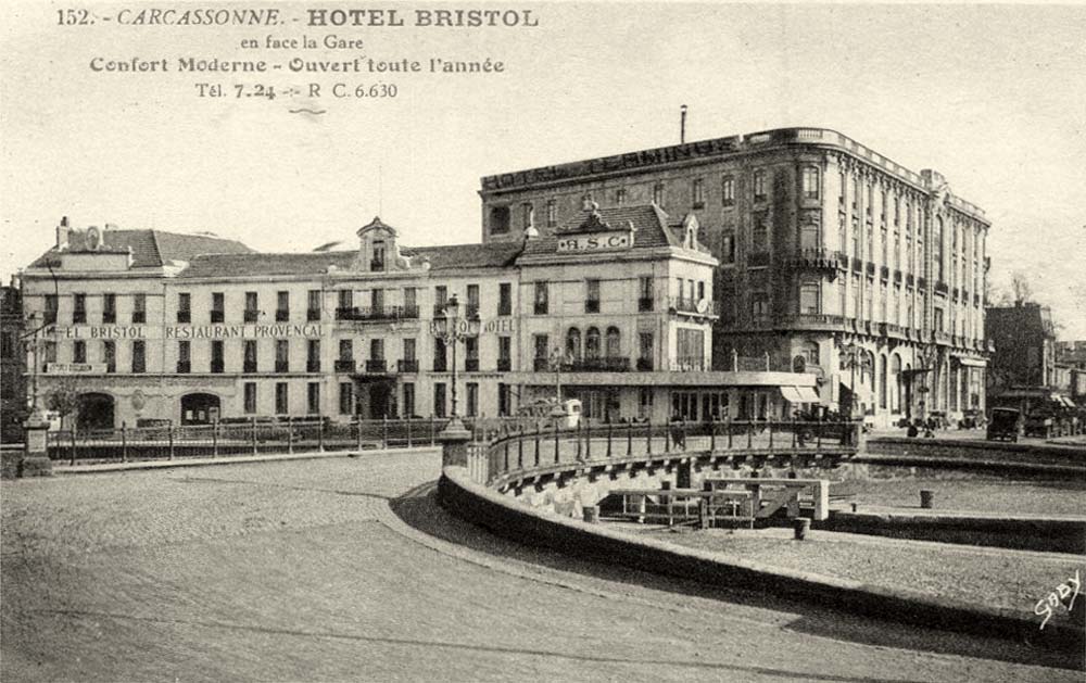 Carcassonne. Hôtel Bristol en face la Gare