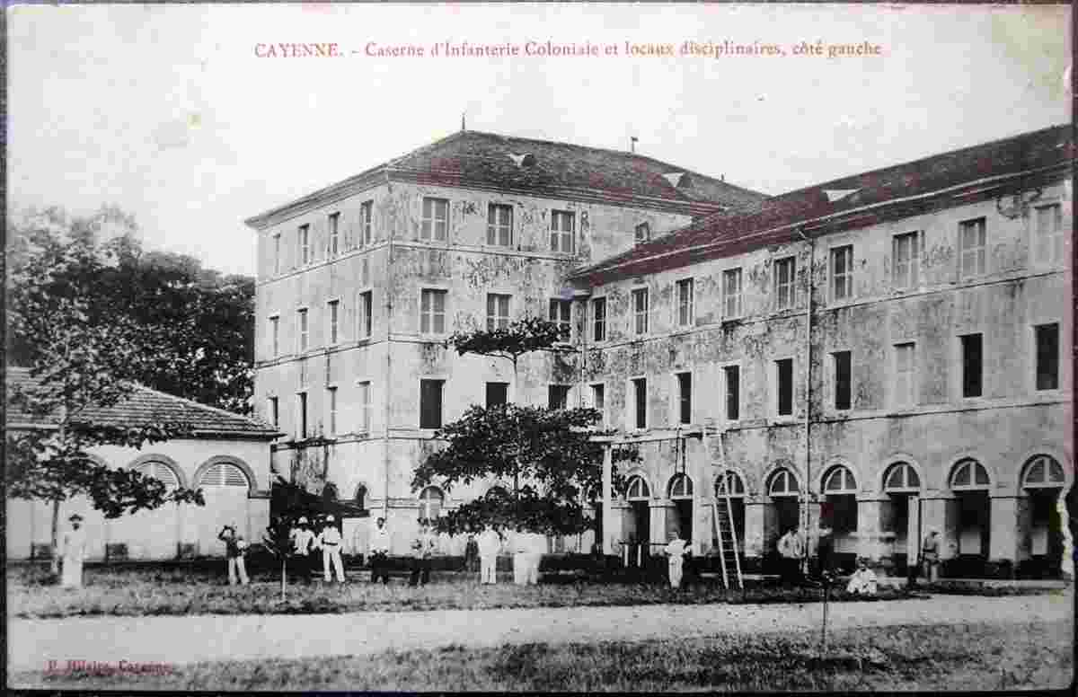 Cayenne. Colonial infantry barracks and Disciplinary rooms, left side