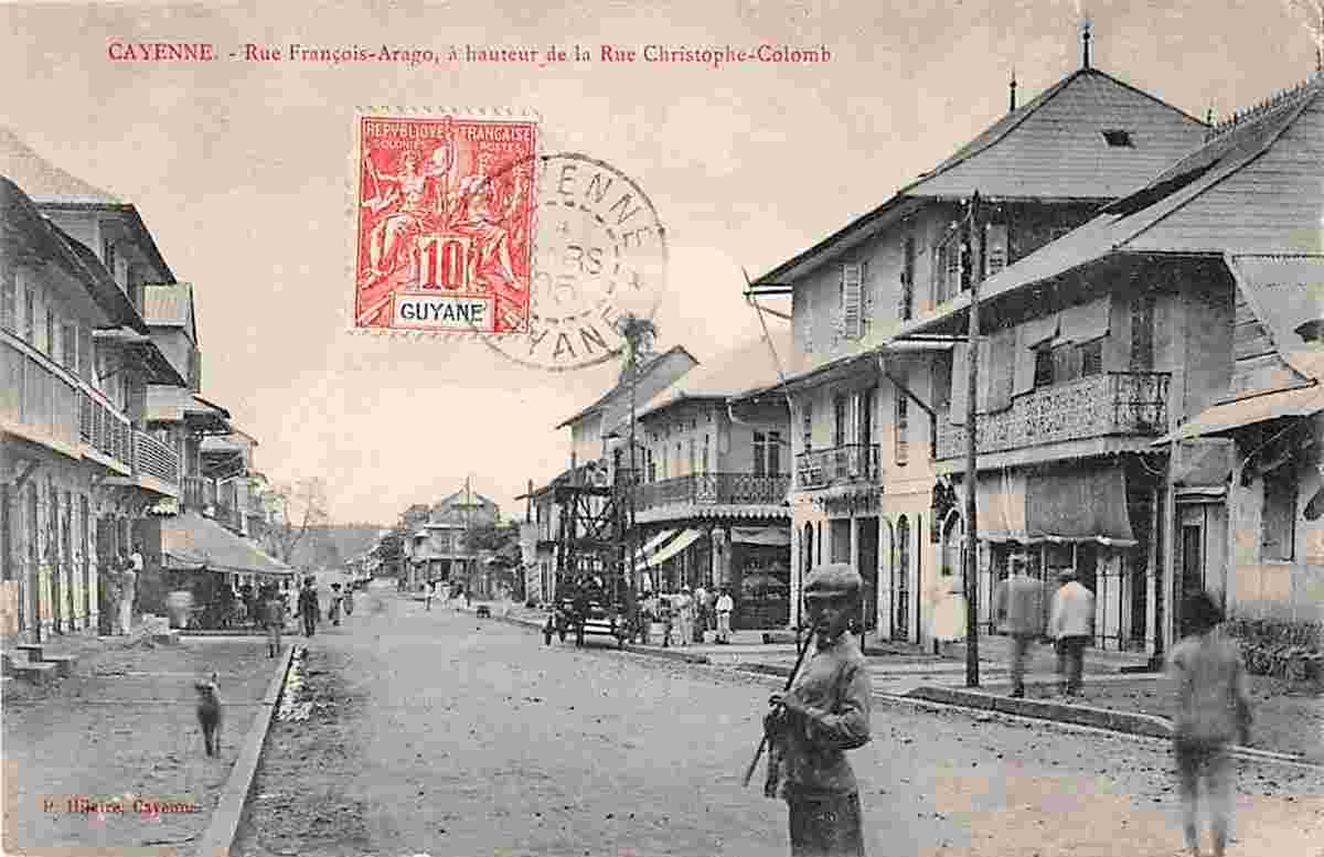 Cayenne. Francois Arago Street, at Christophe Colomb Street, 1905