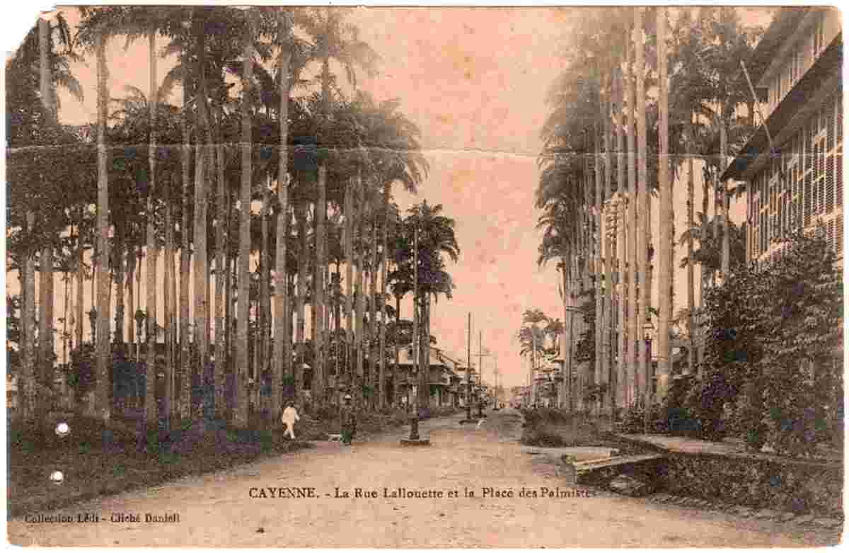 Cayenne. Lallouette Street and Place des Palmistes