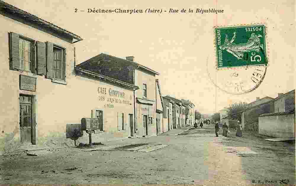 Décines-Charpieu. Rue de la République, 1909