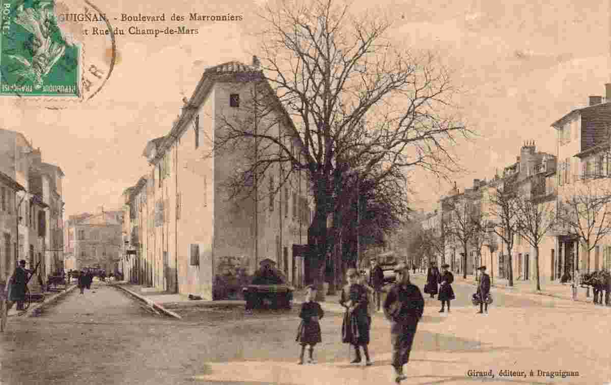 Draguignan. Boulevard des Marronniers et Rue du Champ-de-Mars, 1913