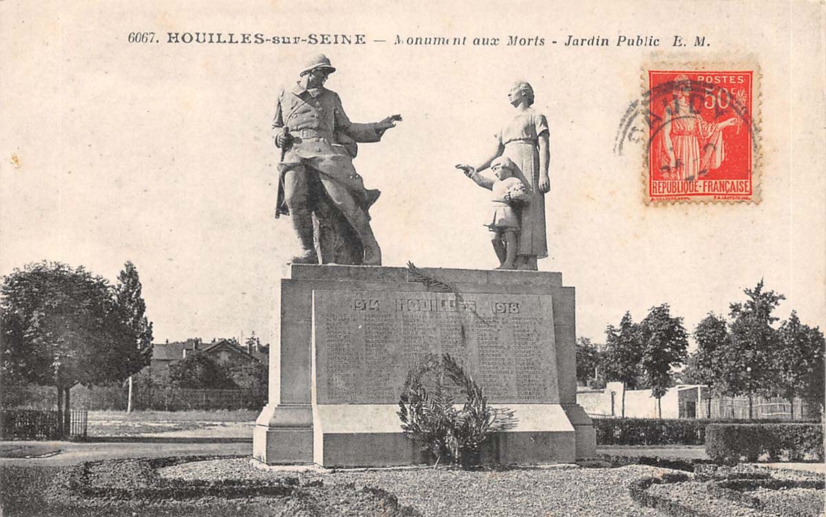 Houilles. Monument aux morts, Jardin Public