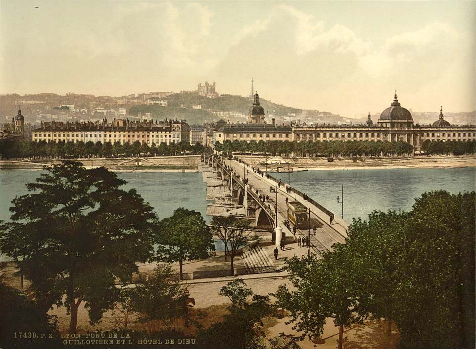 Lyon. Pont de la Guillotière et de l'Hôtel de Dieu