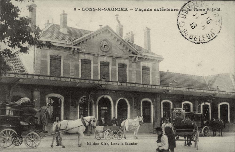 Lons-le-Saunier. Central entrée de la Gare, 1913